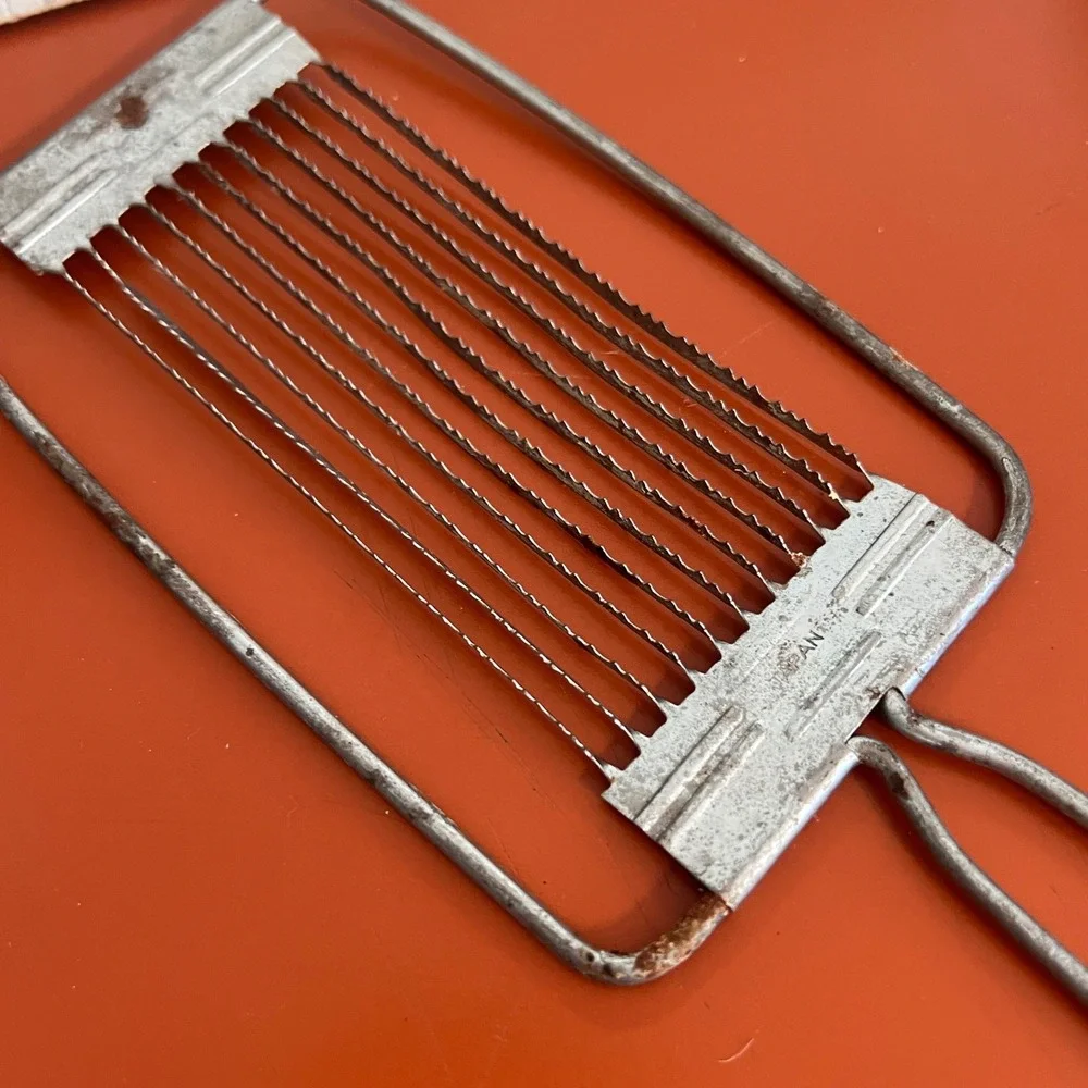 VTG‎ Japan Serrated Wire Cheese Tomato Slicer Metal Kitchen Tool Retro 10 Inch